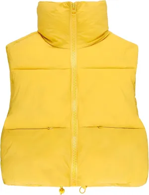 UANEO Cropped Puffer Vest Women Zip Up Stand Collar Sleeveless Padded Crop Puffy Vests