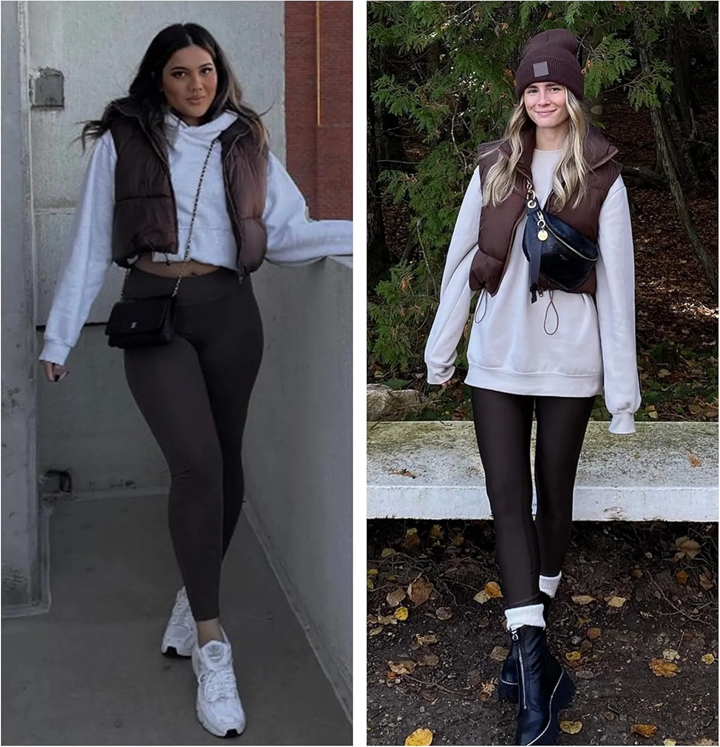 UANEO Cropped Puffer Vest Women Zip Up Stand Collar Sleeveless Padded Crop Puffy Vests