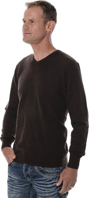 UGHOLIN Men's 100% Yak V-Neck Sweater