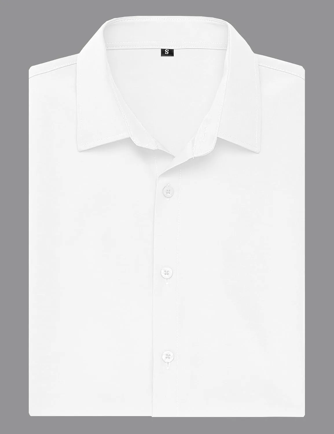 URRU Men's Muscle Dress Shirts Slim Fit Stretch Short Sleeve Casual Button Down Shirts for Men