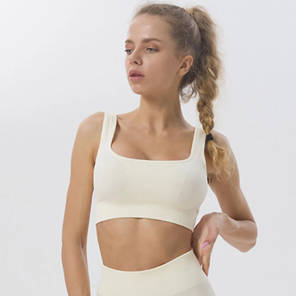 US Stock Women's Sports Bras Padded Support Workout Yoga Gym Crop Tank Tops