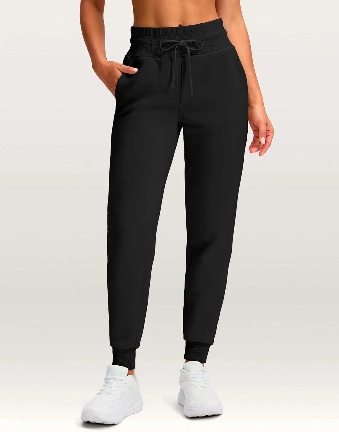Viodia Womens Fleece Lined Joggers Winter High Waisted Warm Cotton Sweatpants Thick Lounge Sweat Pants with Pockets