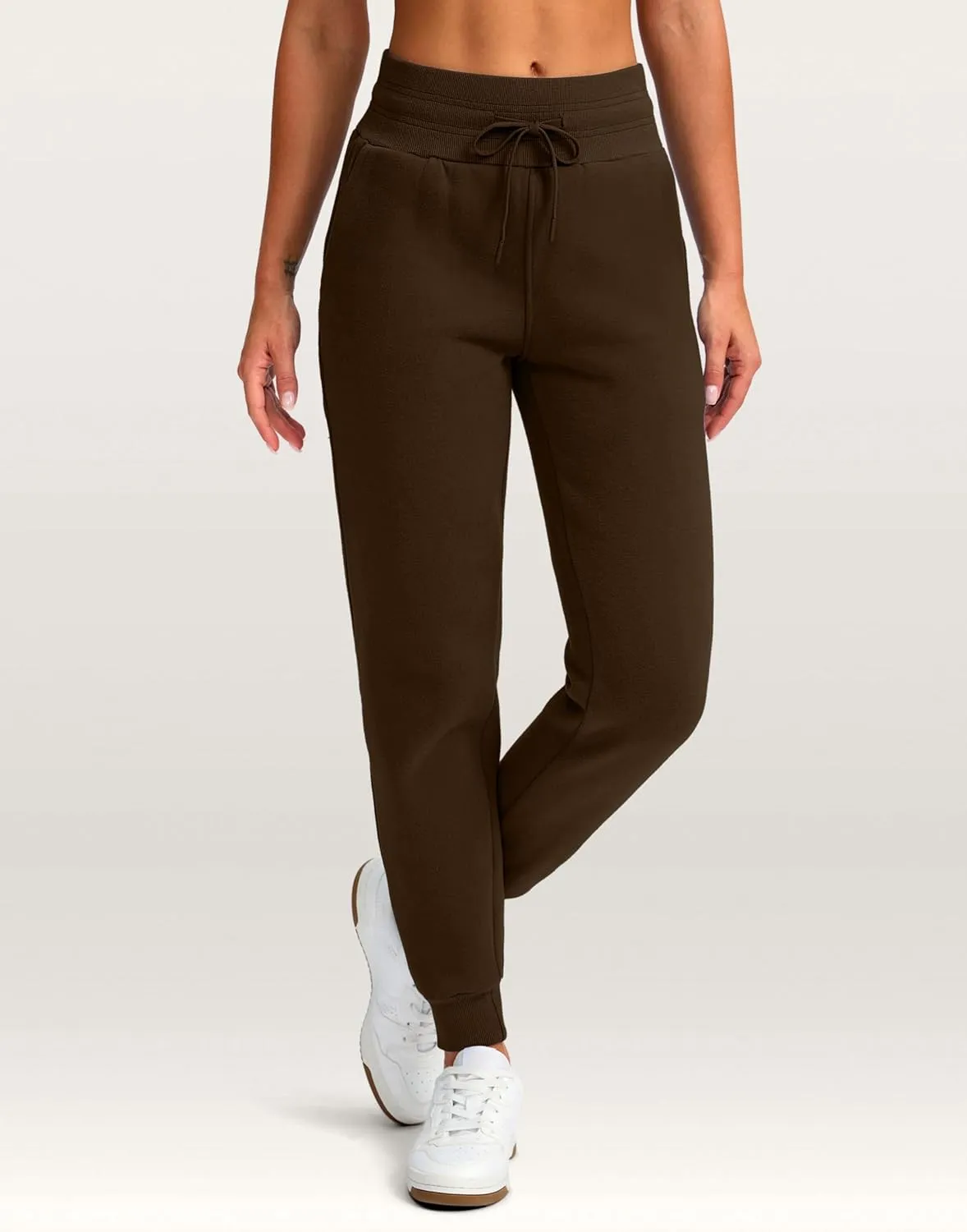 Viodia Womens Fleece Lined Joggers Winter High Waisted Warm Cotton Sweatpants Thick Lounge Sweat Pants with Pockets