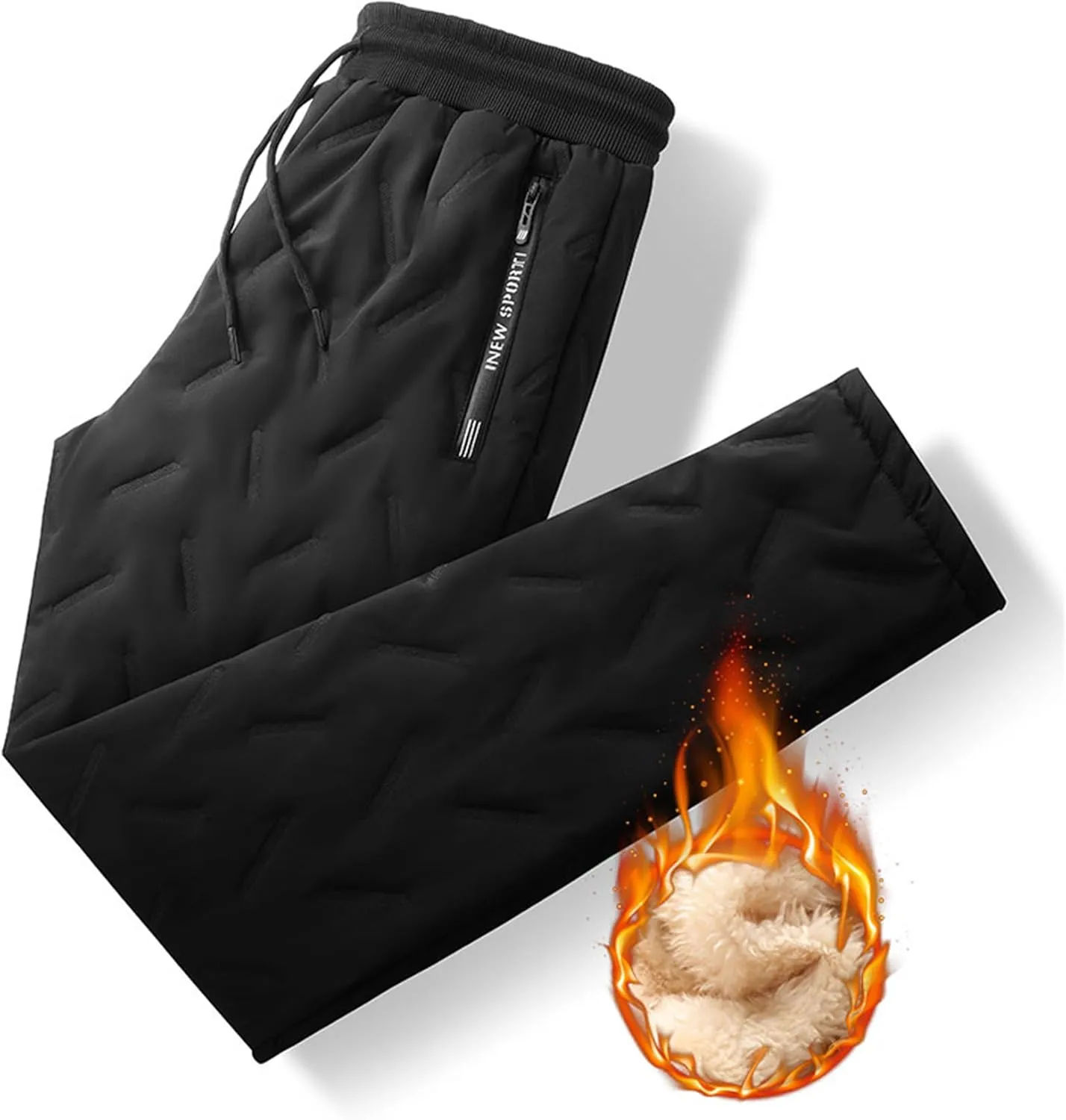 Waterproof Fleece Lined Snow Pants for Men with Jolly Snow Pants Fleeceactive Lambswool Joggers for Outdoor Activities