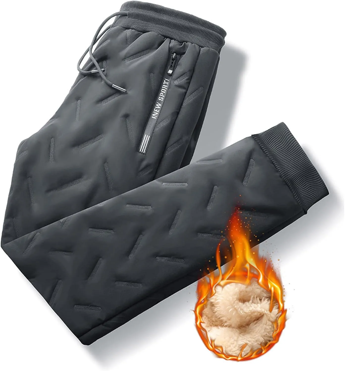 Waterproof Fleece Lined Snow Pants for Men with Jolly Snow Pants Fleeceactive Lambswool Joggers for Outdoor Activities