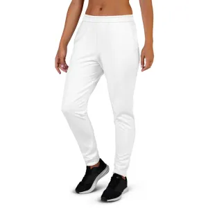 White Women's Joggers, Solid Color Designer Slim Fit Sweatpants Joggers- Made in EU