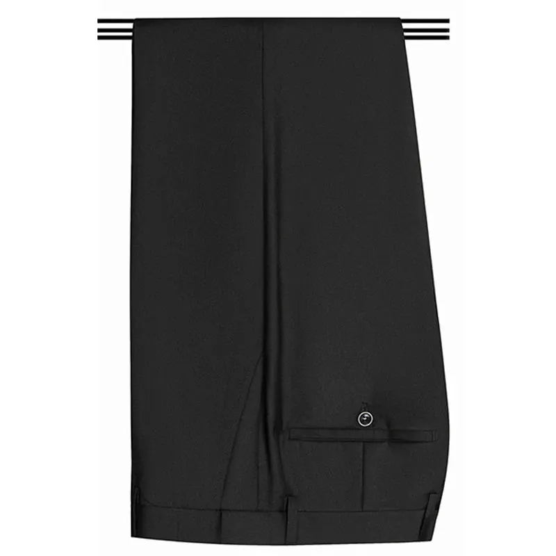 Wiaofellas  -  Formal Official Trousers for Wedding Prom One Piece Slim Fit Black Men's Suit Pants In Stock