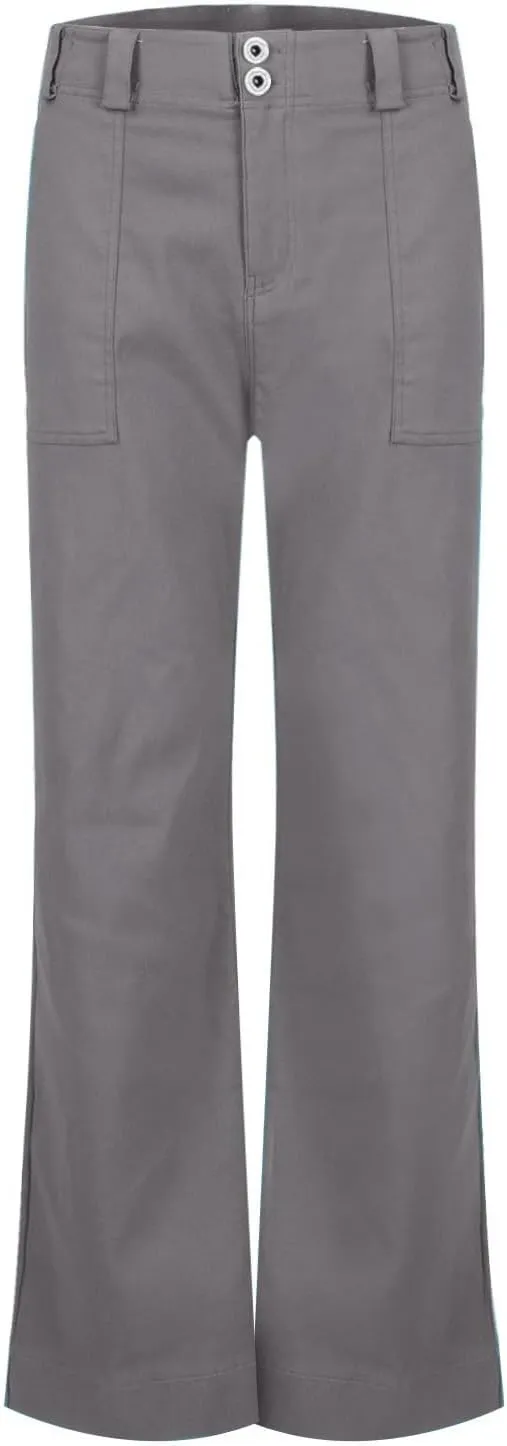 Wide Leg Pants Women Y2k Twill Slim Fit High Waisted Chino Pants Business Flare Dress Pants with Pockets Streetwear