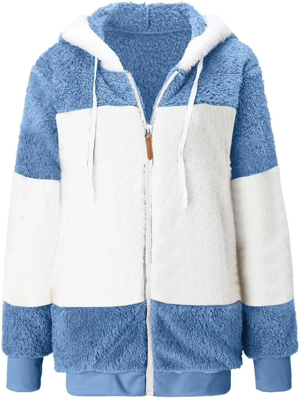 Winter Coats for Women Oversized Fuzzy Fleece Jacket Full Zip Plush Hooded Cardigan Coats Shaggy Warm Sherpa Jacket
