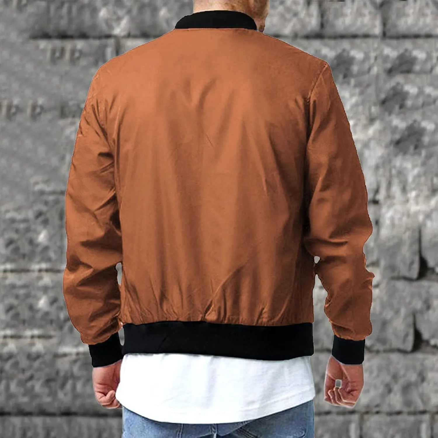 Winter Jackets for Men Men's Lightweight Bomber Jacket Causal Varsity Flight Windbreaker Track Jacket