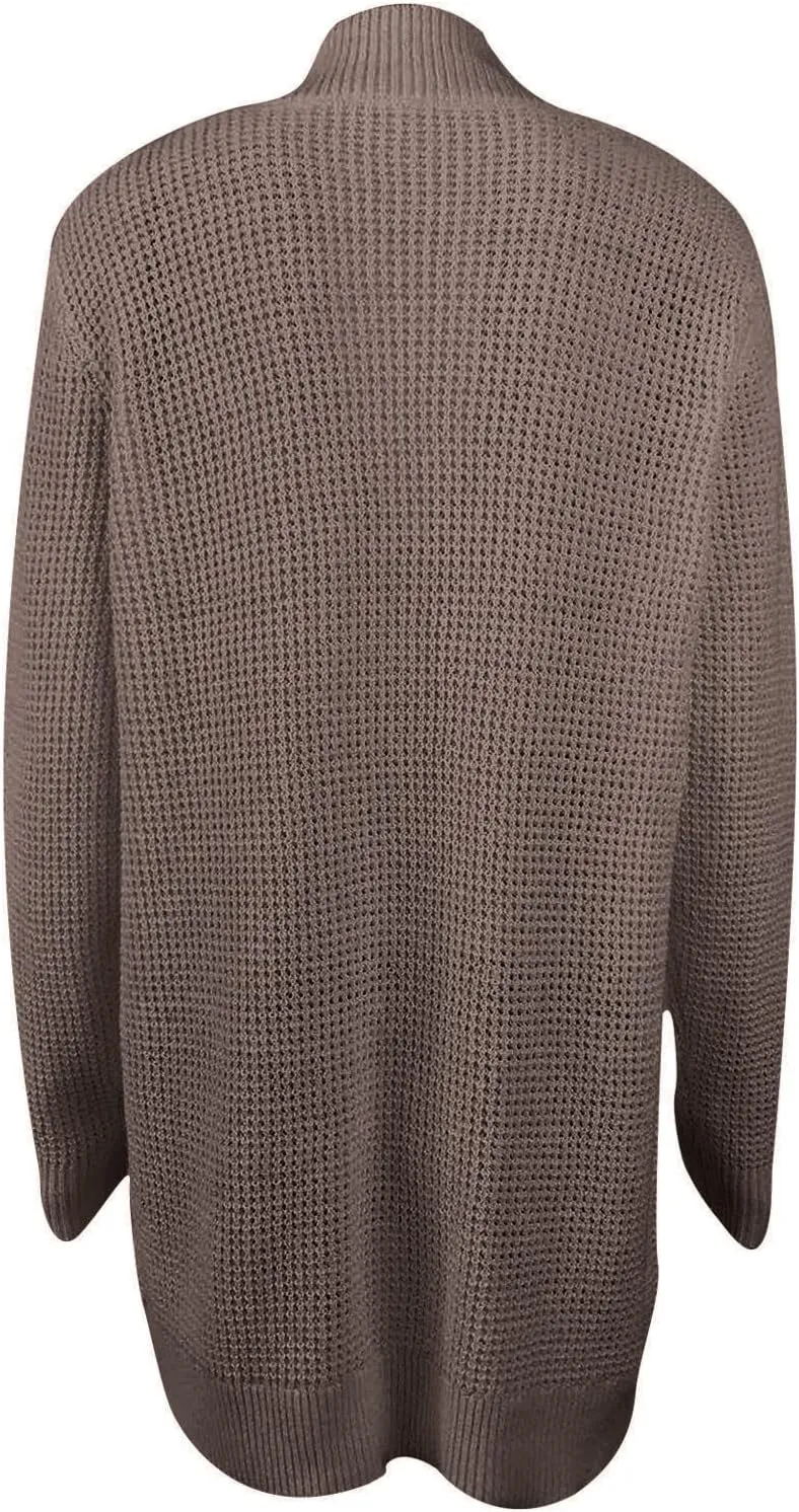 Wkishenl Womens Loose Open Front Cardigan Long Sleeve Chunky Coat Casual Lightweight Soft Knit Sweaters Outwear with Pockets