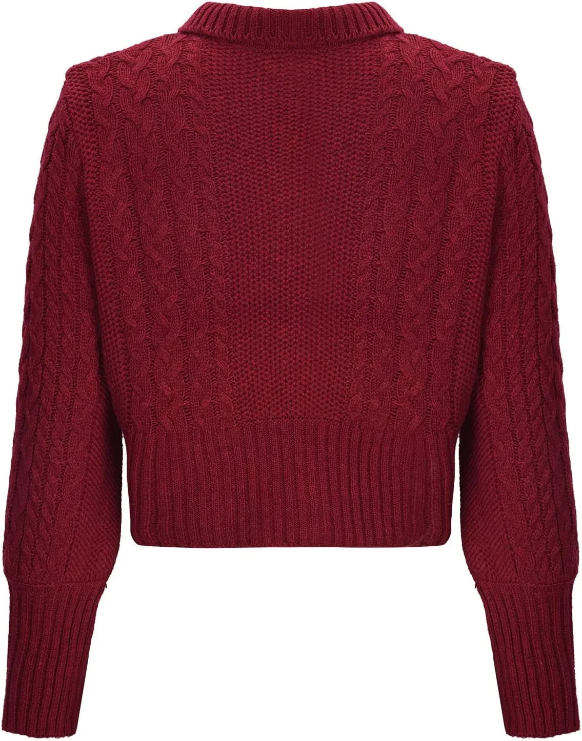 Women Cable Knit Sweater Coat Classic Stand Collar Long Sleeve Button Down Cardigan Outwear Fashion Knit Clothes Coats