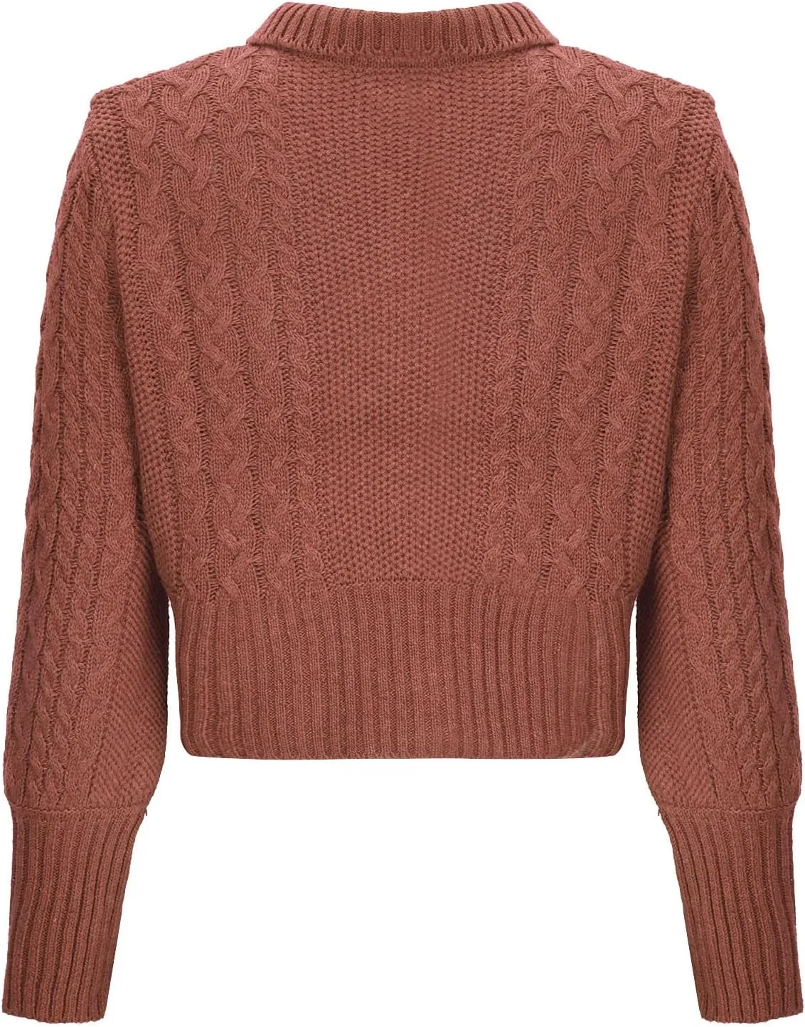 Women Cable Knit Sweater Coat Classic Stand Collar Long Sleeve Button Down Cardigan Outwear Fashion Knit Clothes Coats