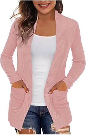 Women Cardigans Lightweight Open Front Cardigan Sweaters Draped Kimono Cardigan Casual Knit Sweaters Coat Soft Outwear