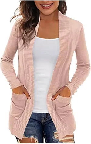 Women Cardigans Lightweight Open Front Cardigan Sweaters Draped Kimono Cardigan Casual Knit Sweaters Coat Soft Outwear