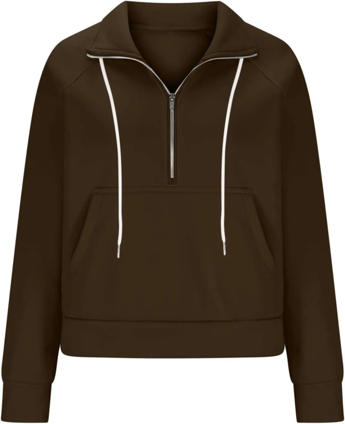 Women Casual Half Zip Sweatshirts 2024 Fall Trendy Long Sleeve Loose Tops Y2K Cropped Pullover Oversized Preppy Clothes