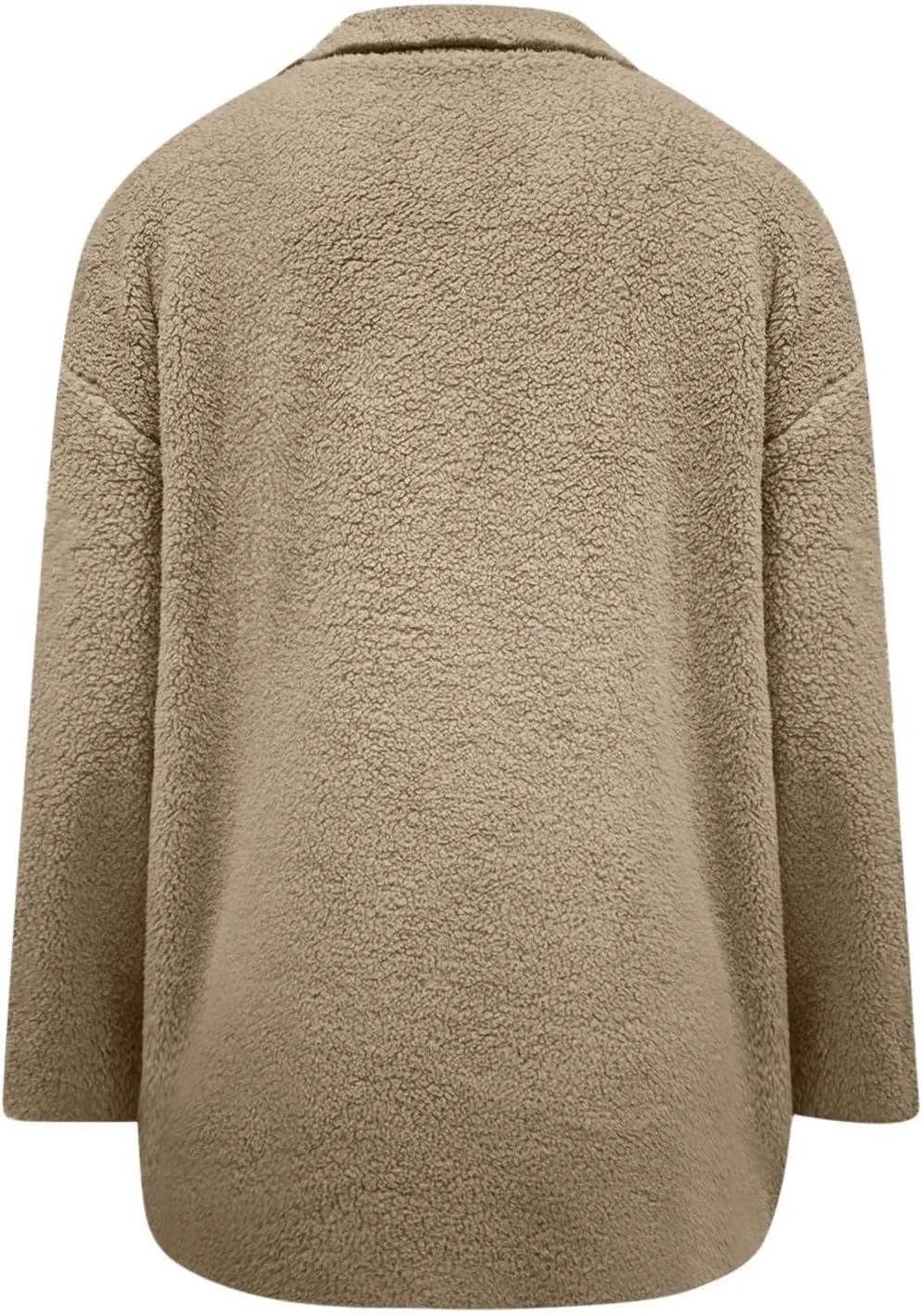 Women Fuzzy Fleece Jackets Warm Sherpa Cardigan Open Front Fleece Coat Long Sleeve Button Down Jacket Casual Winter Coat