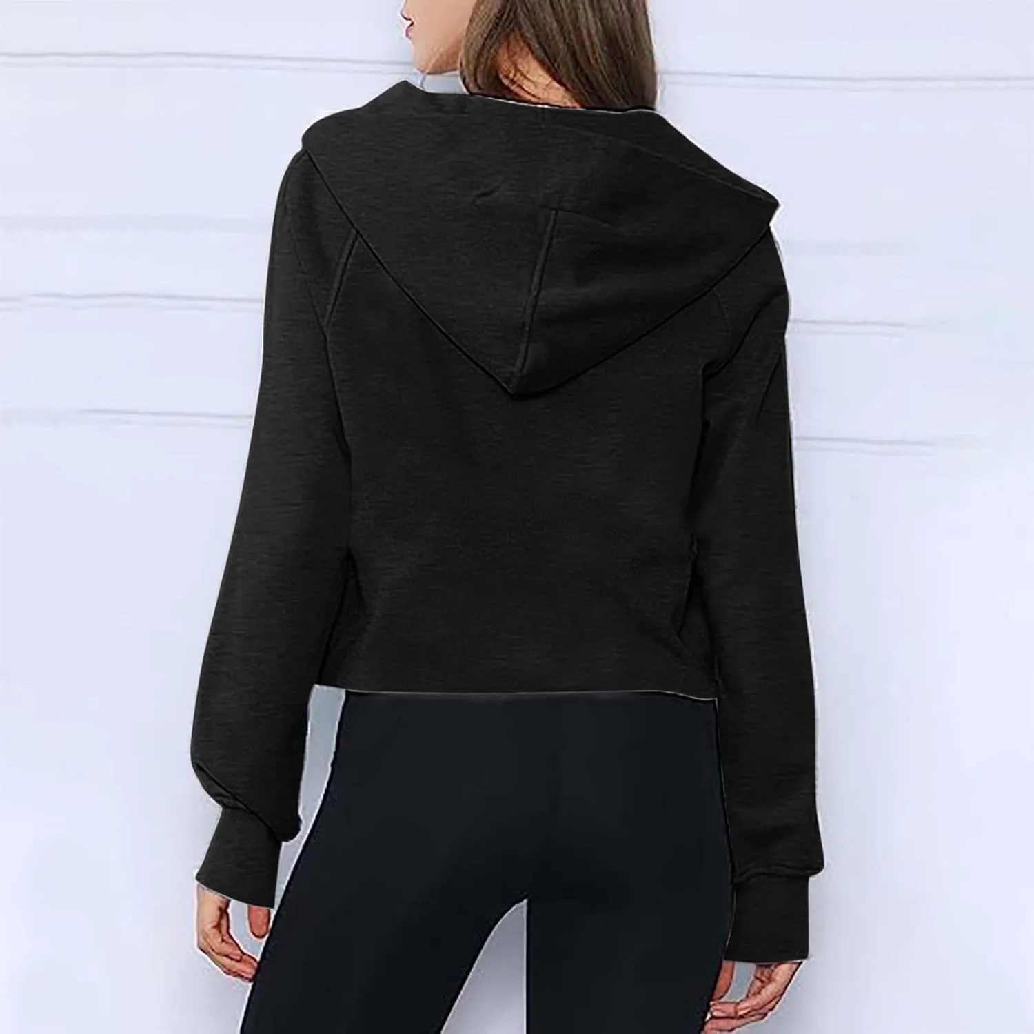 Women Half Zip Cropped Hoodies Fleece Quarter Zip Up Pullover Sweatshirts Winter Clothes 2023 Outfits Sweater