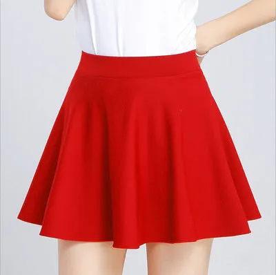 Women Korean High Waist Flare Flare Pleated A-Line Skirt
