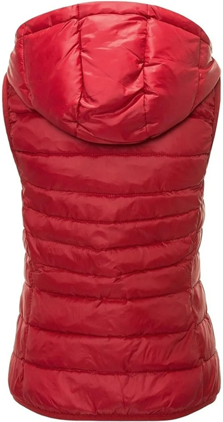 Women Lightweight Down Puffer Vest Zip Hoodie Winter Coat Sleeveless Lightweight Outerwear Down Jacket with Pockets