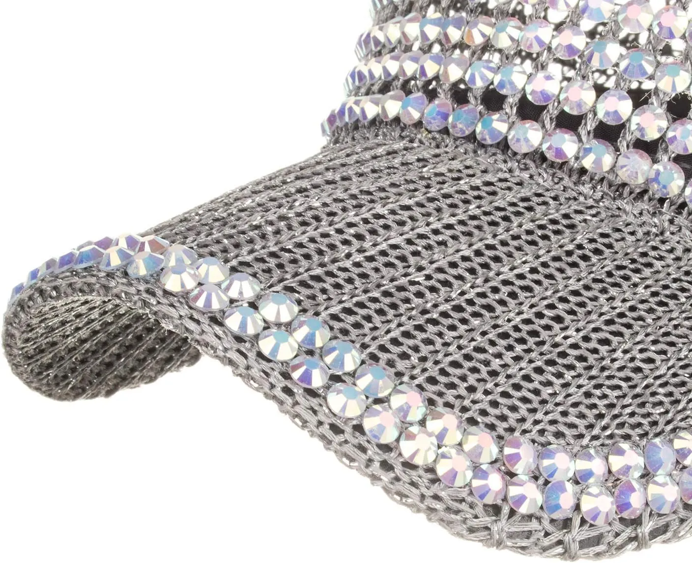 Women Men Studded Rhinestone Crystals Adjustable Ponytail Mesh Baseball Cap Shiny Bling Casual Sports Cap Breathable Sun Hat