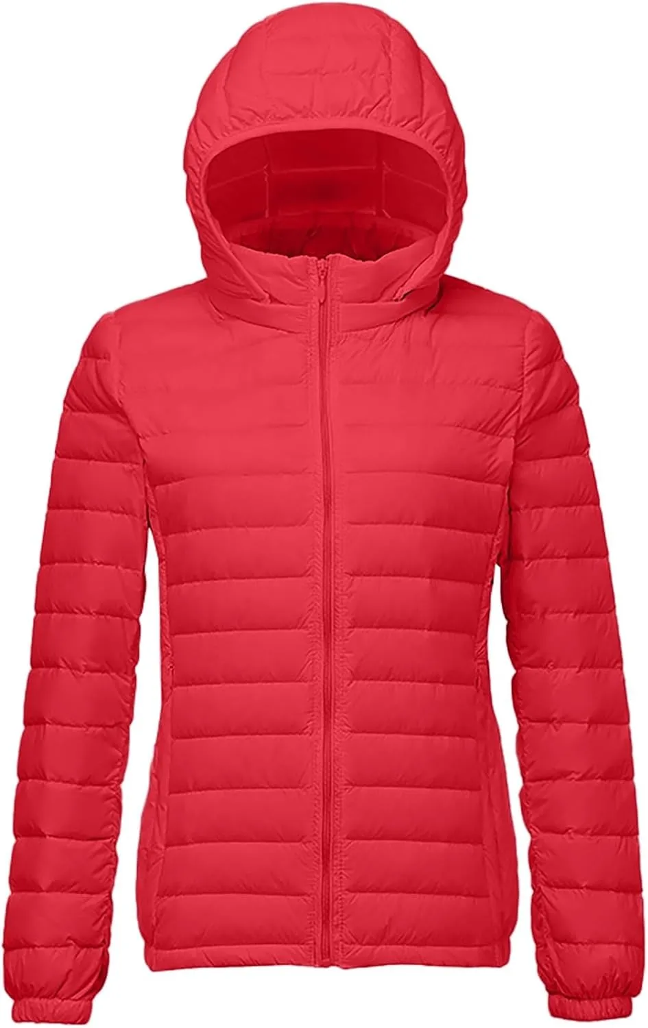Women Puffer Jacket Hooded Warm Lightweight Packable Quilted Puffer Coat Outwear