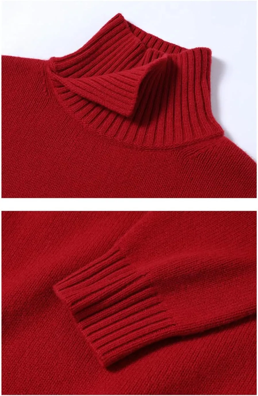 Women Turtleneck Pullover Sweater Wool Oversized Knit Sweaters Solid Color Warm Wool Jumpers