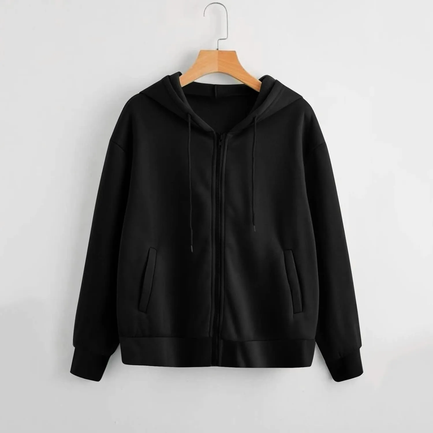 Women Zip Up Hoodies Plain Long Sleeve Oversized Sweatshirts Fleece Y2k Jacket 2024 Fall Outfits Fashion Clothes