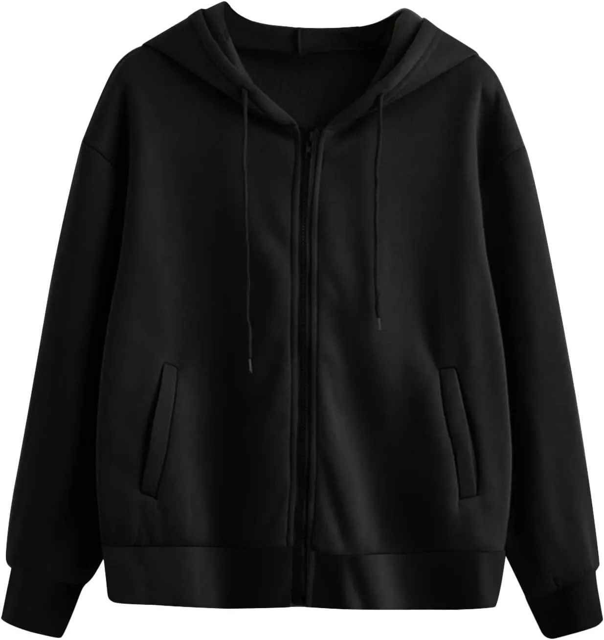 Women Zip Up Hoodies Plain Long Sleeve Oversized Sweatshirts Fleece Y2k Jacket 2024 Fall Outfits Fashion Clothes