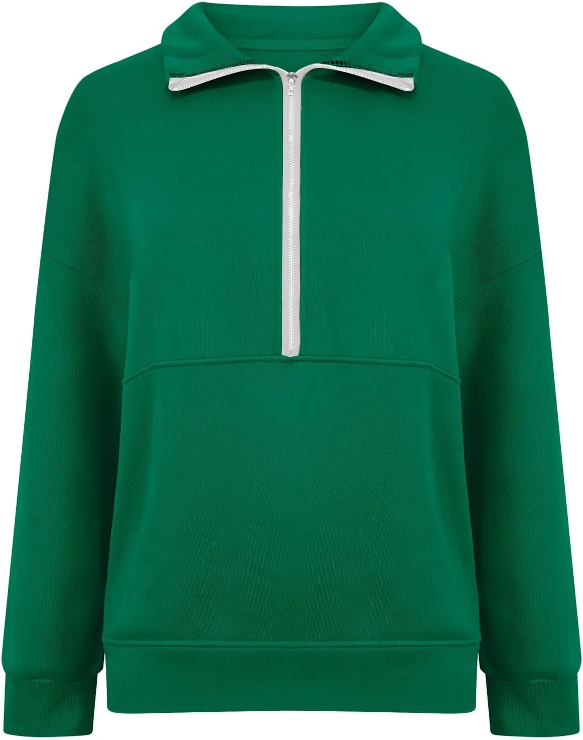 Womens 2025 Fashion Sweatshirts Oversized Half Zip Pocket Sweatshirt Casual Long Sleeve Pullover Tops