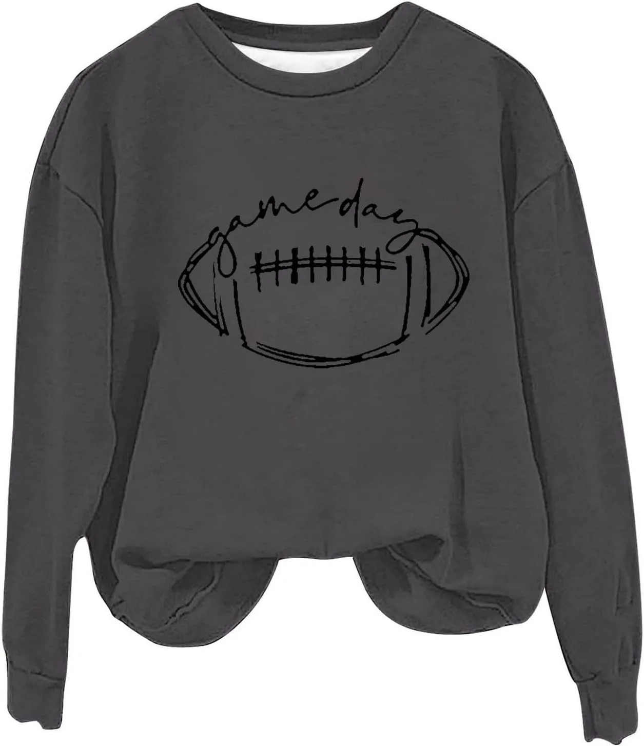 Womens American Football Printed Hoodies Fashion Casual Long Sleeve Hoodie Oversized Crewneck Cropped Sweatshirt