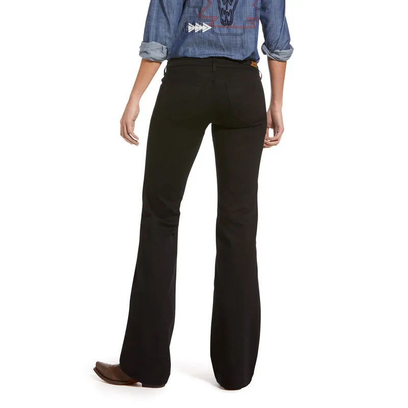 Women's Ariat Trouser Mid Rise Forever Wide Leg Jean - Black