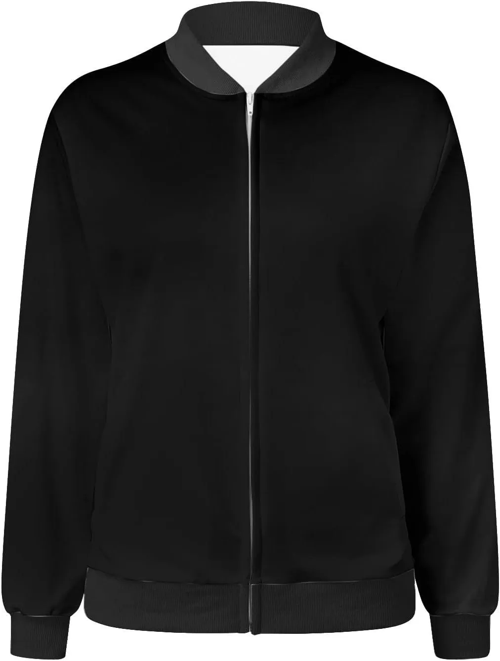 Women's Bomber Jacket Trendy Zip Up Lightweight Windbreaker Jacket Casual Fall Jackets for Women with Pocket