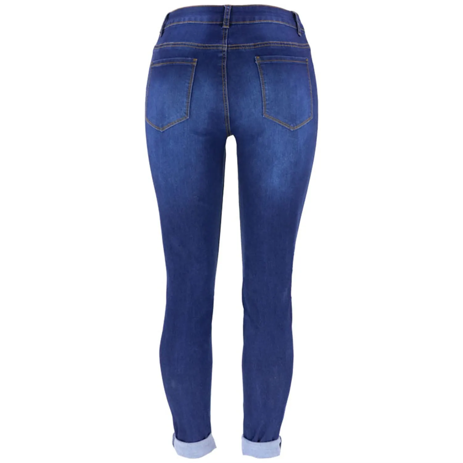 Women's Boyfriend Jeans Juniors Distressed Slim Fit Ripped Denim Pants Comfy Stretch Skinny Jeans Trousers (Small,Dark Blue)