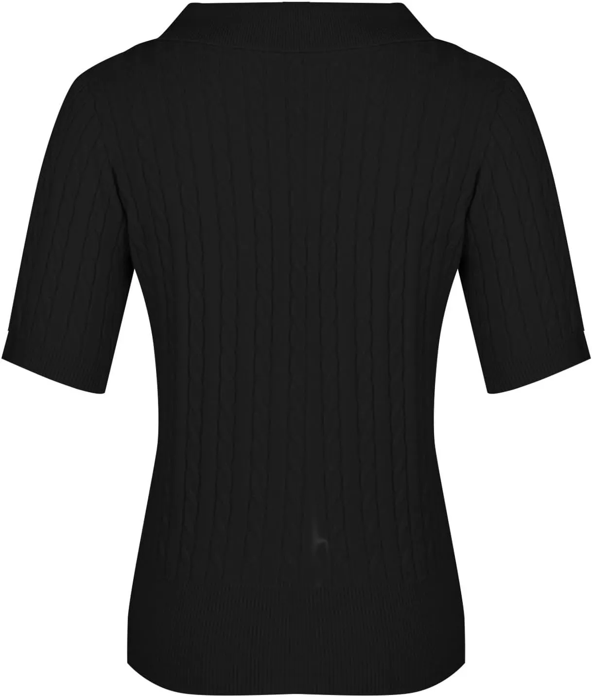 Womens Cable Knit Sweaters Long Sleeve V Neck Sweater Tops Casual Pullover Polo Shirts 2024 Fall Fashion Outfits