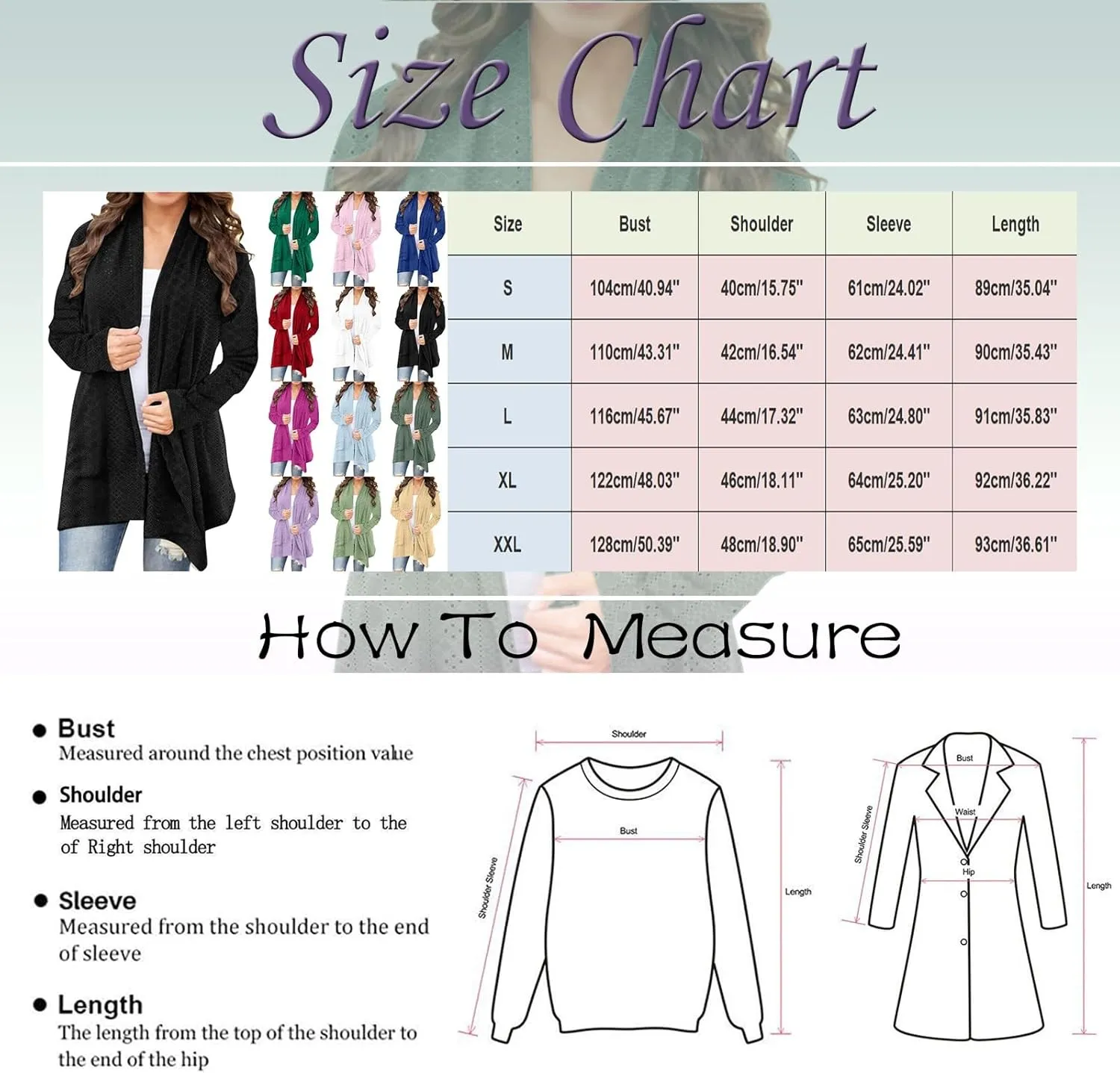 Women's Cardigan Casual Solid mid-Length Open Front Cardigan Sweaters for Women Lightweight Plus Size Outwear Tops