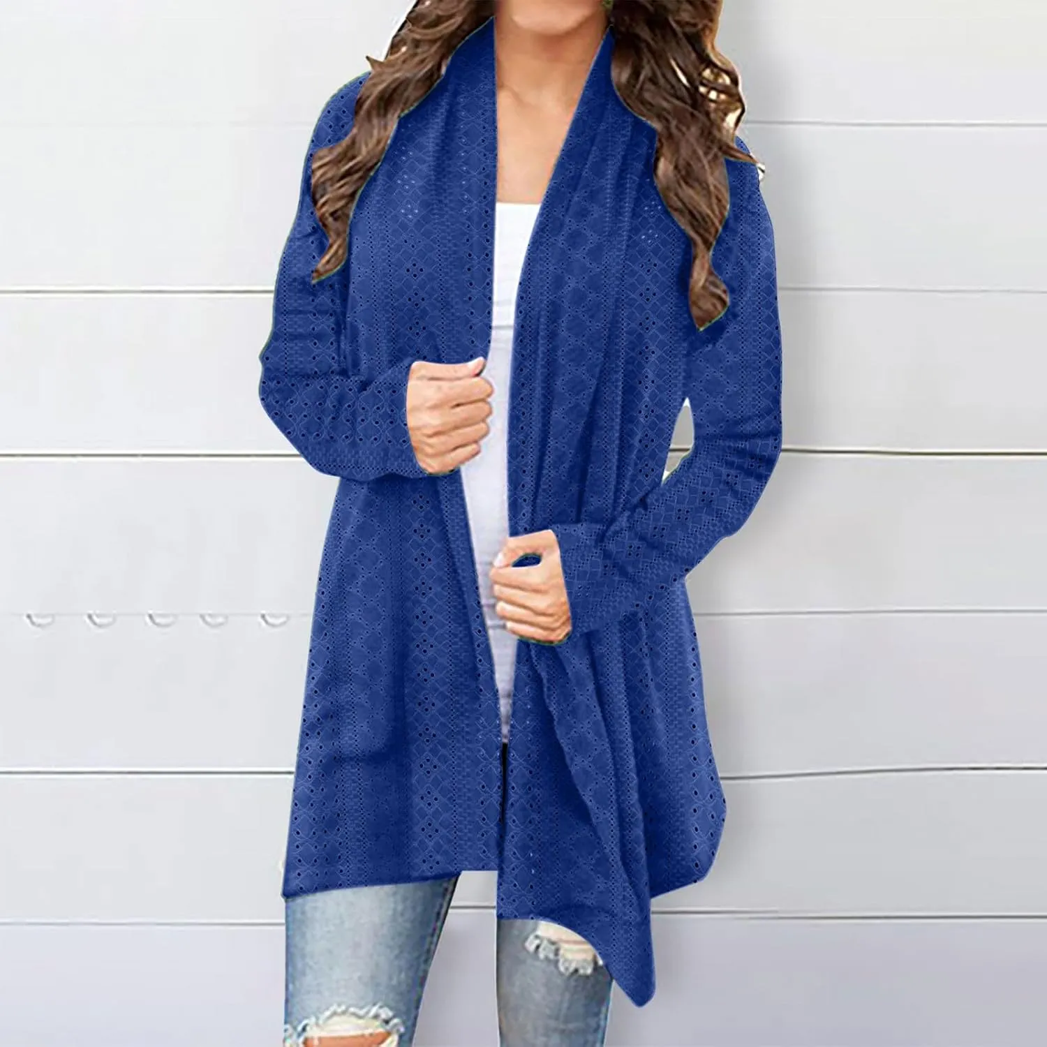 Women's Cardigan Casual Solid mid-Length Open Front Cardigan Sweaters for Women Lightweight Plus Size Outwear Tops