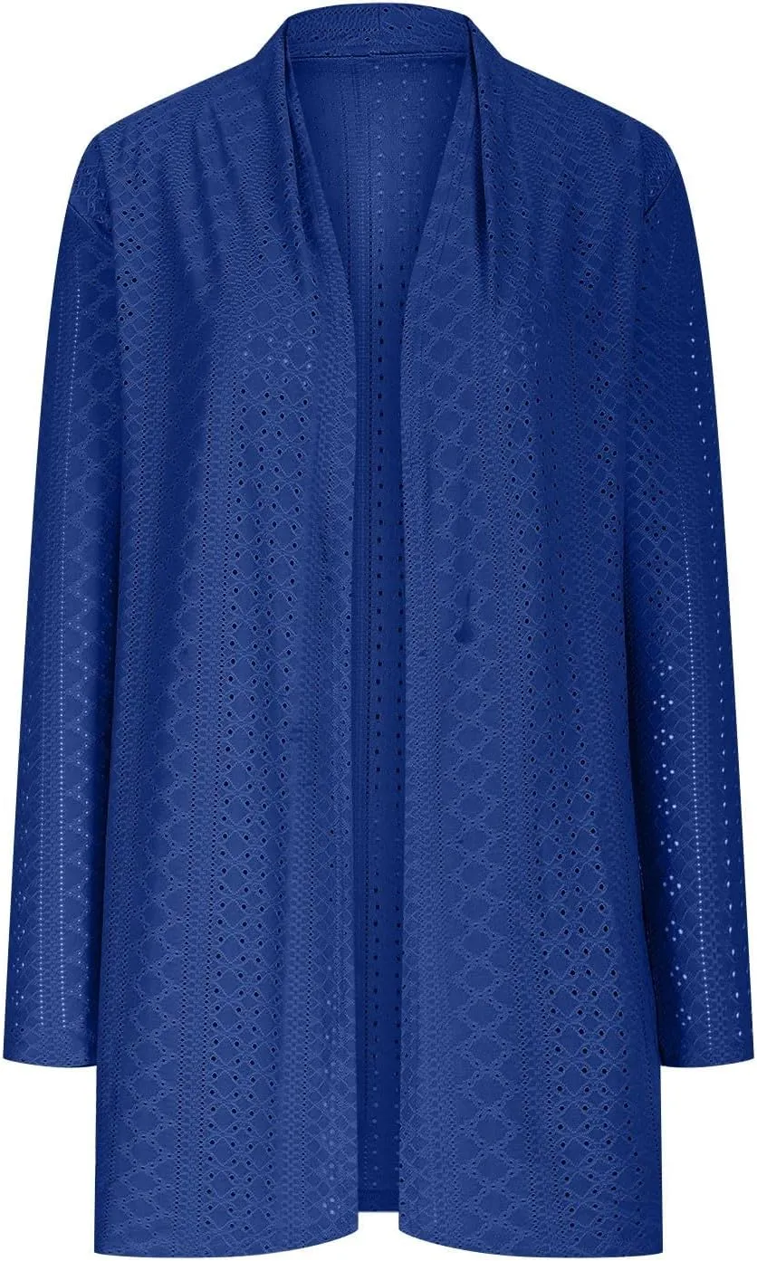 Women's Cardigan Casual Solid mid-Length Open Front Cardigan Sweaters for Women Lightweight Plus Size Outwear Tops