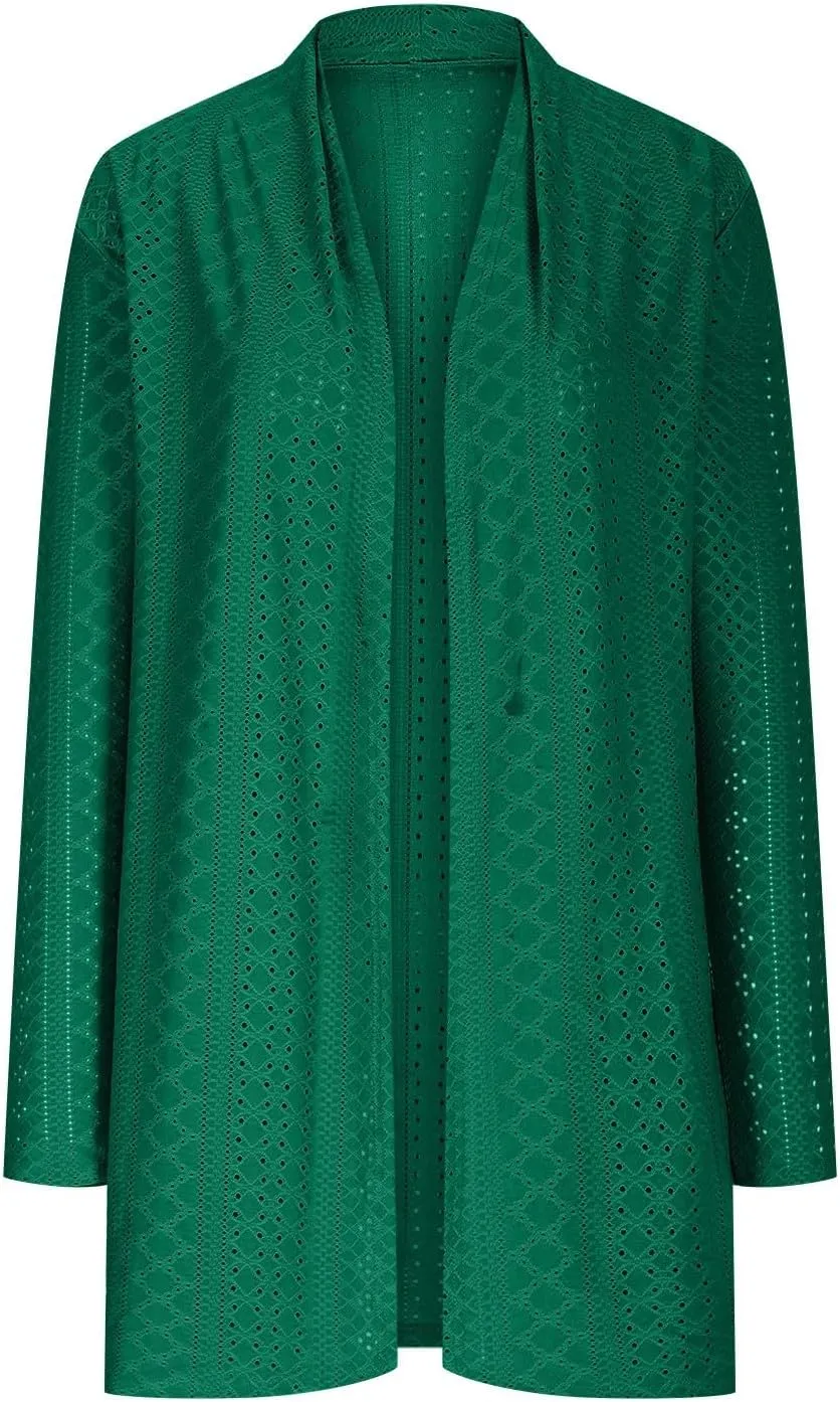 Women's Cardigan Casual Solid mid-Length Open Front Cardigan Sweaters for Women Lightweight Plus Size Outwear Tops