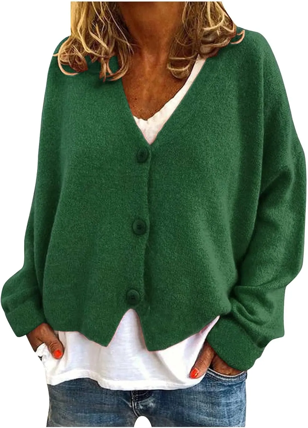 Women's Cardigan Sweaters 2025 V-Neck Button Cashmere Crop Tops Long Sleeve Knit Sweater Soft Warm Knitted Outwear