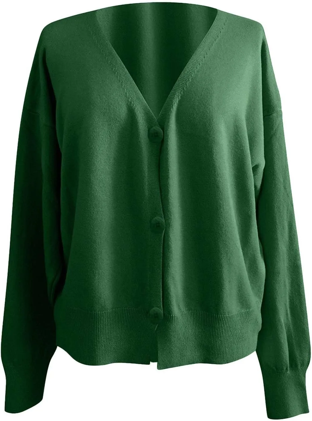 Women's Cardigan Sweaters 2025 V-Neck Button Cashmere Crop Tops Long Sleeve Knit Sweater Soft Warm Knitted Outwear
