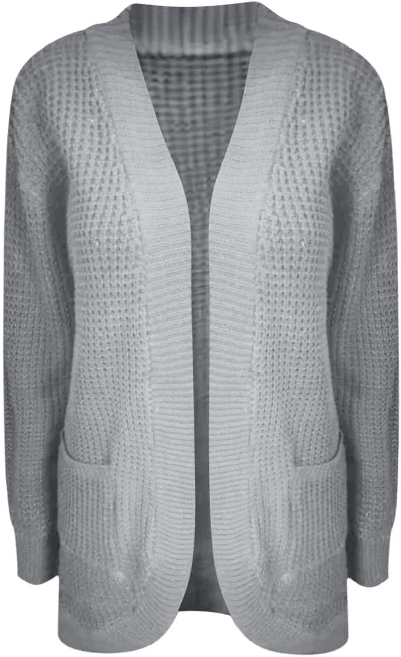 Women's Cardigan Sweaters Casual Open Front Long Sleeve Chunky Cable Knit Cardigans Sweaters Outerwear with Pockets