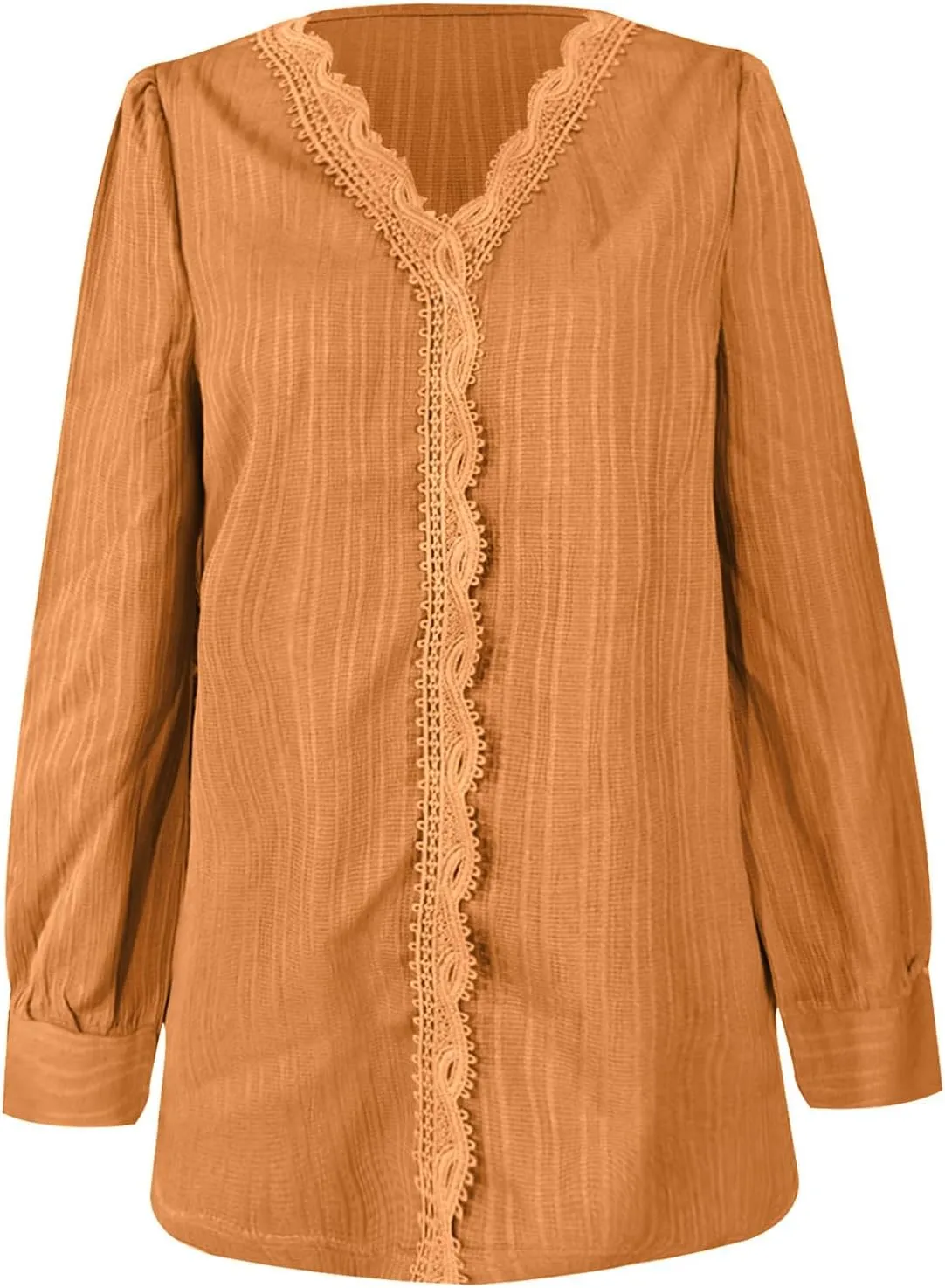 Womens Casual V Neck Tops Spring 2025 Long Sleeve Shirts Basic T Shirts Lightweight Loose T-Shirts Solid Tee Clothes