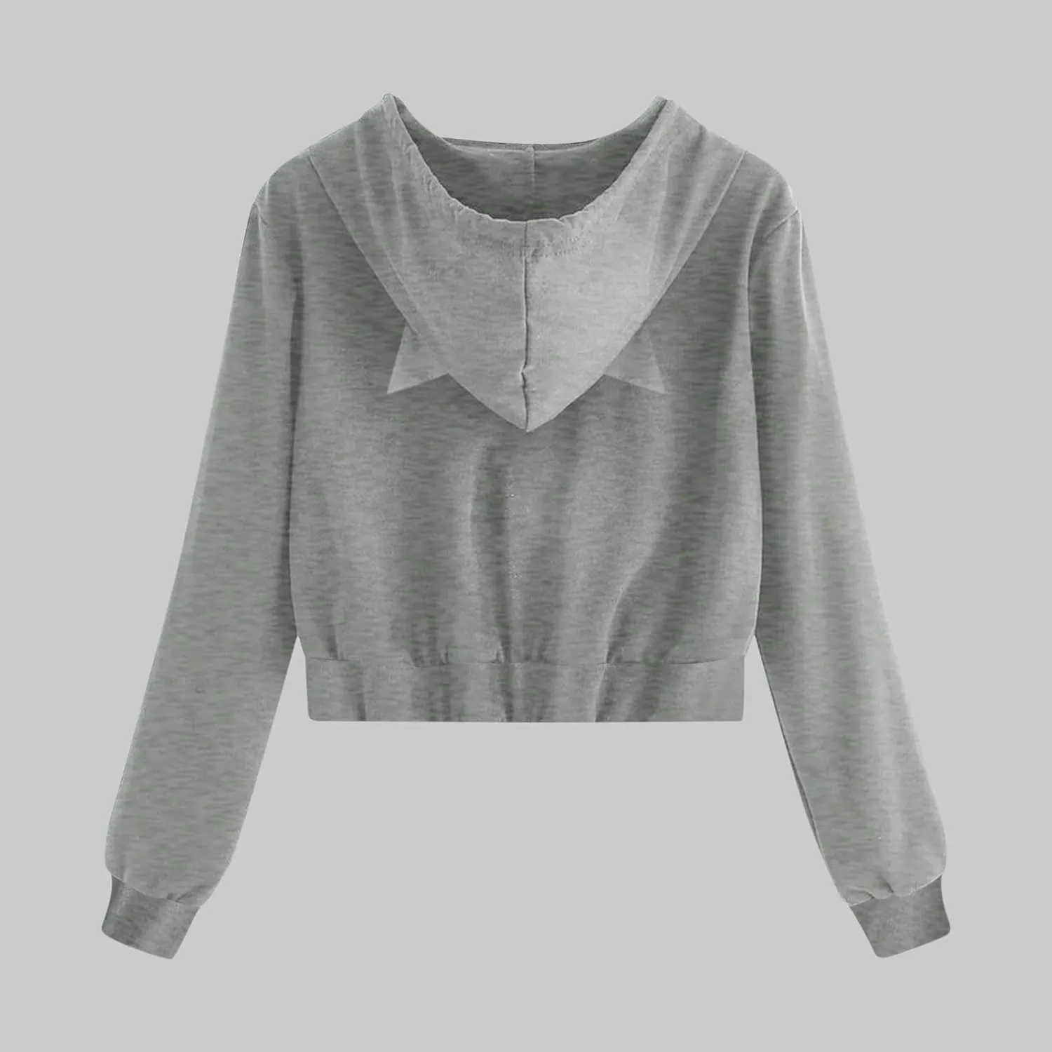 Women's Cat Ear Hoodie Full Zip Crop Sweatshirt Long Sleeve Cute Jacket Casual Coat 2024 Fashion Fall Outfits