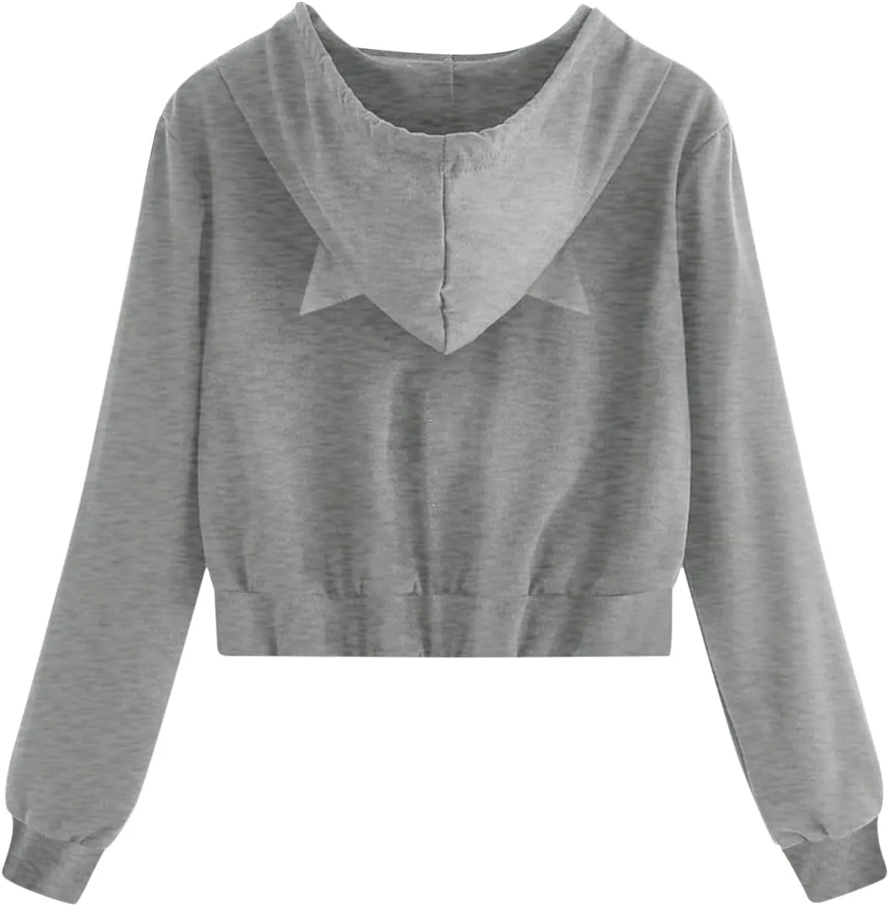 Women's Cat Ear Hoodie Full Zip Crop Sweatshirt Long Sleeve Cute Jacket Casual Coat 2024 Fashion Fall Outfits