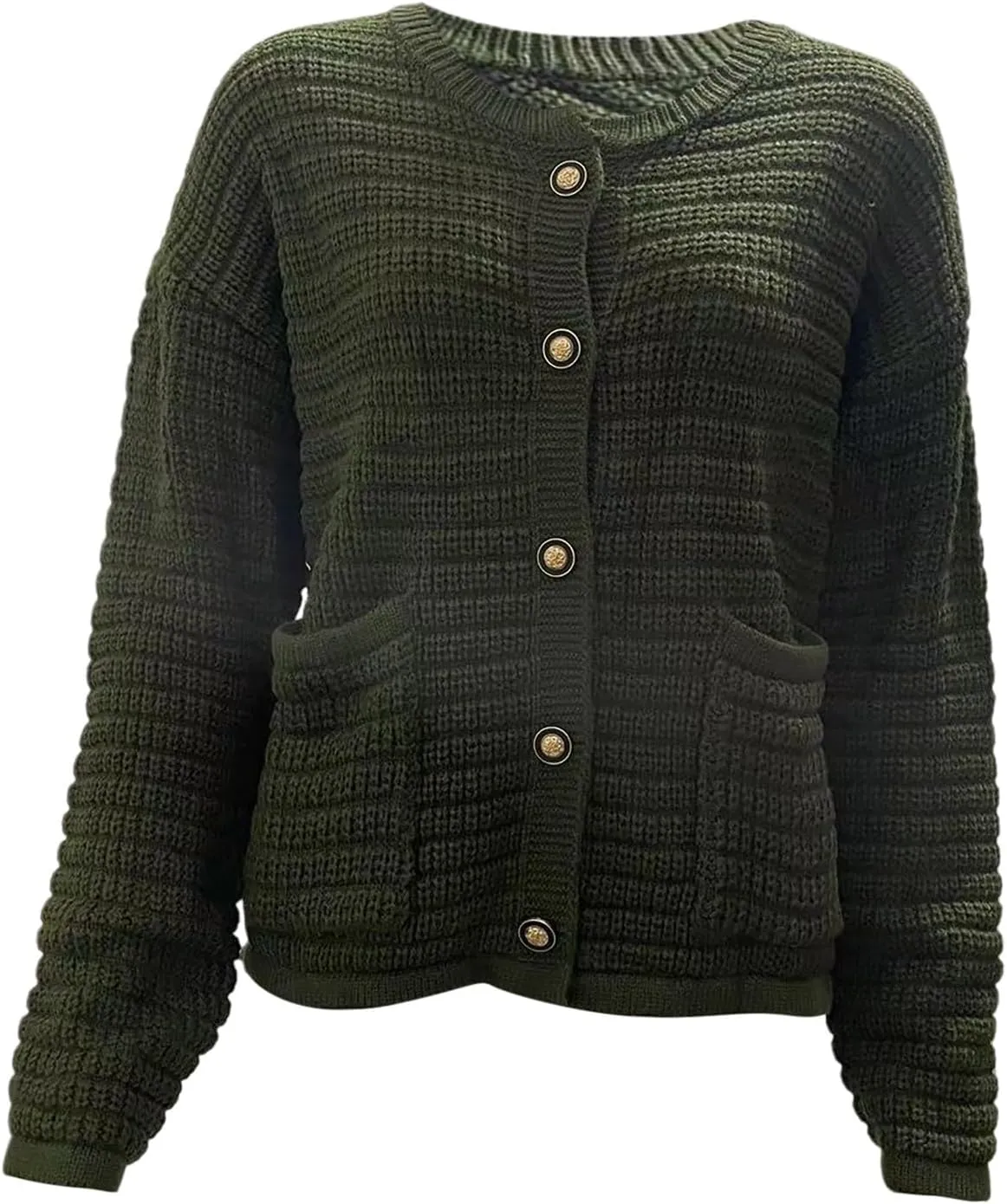 Womens Chunky Knit Cardigan Sweaters 2023 Fall Open Front Button Jacket Cardigan Sweaters for Women Trendy