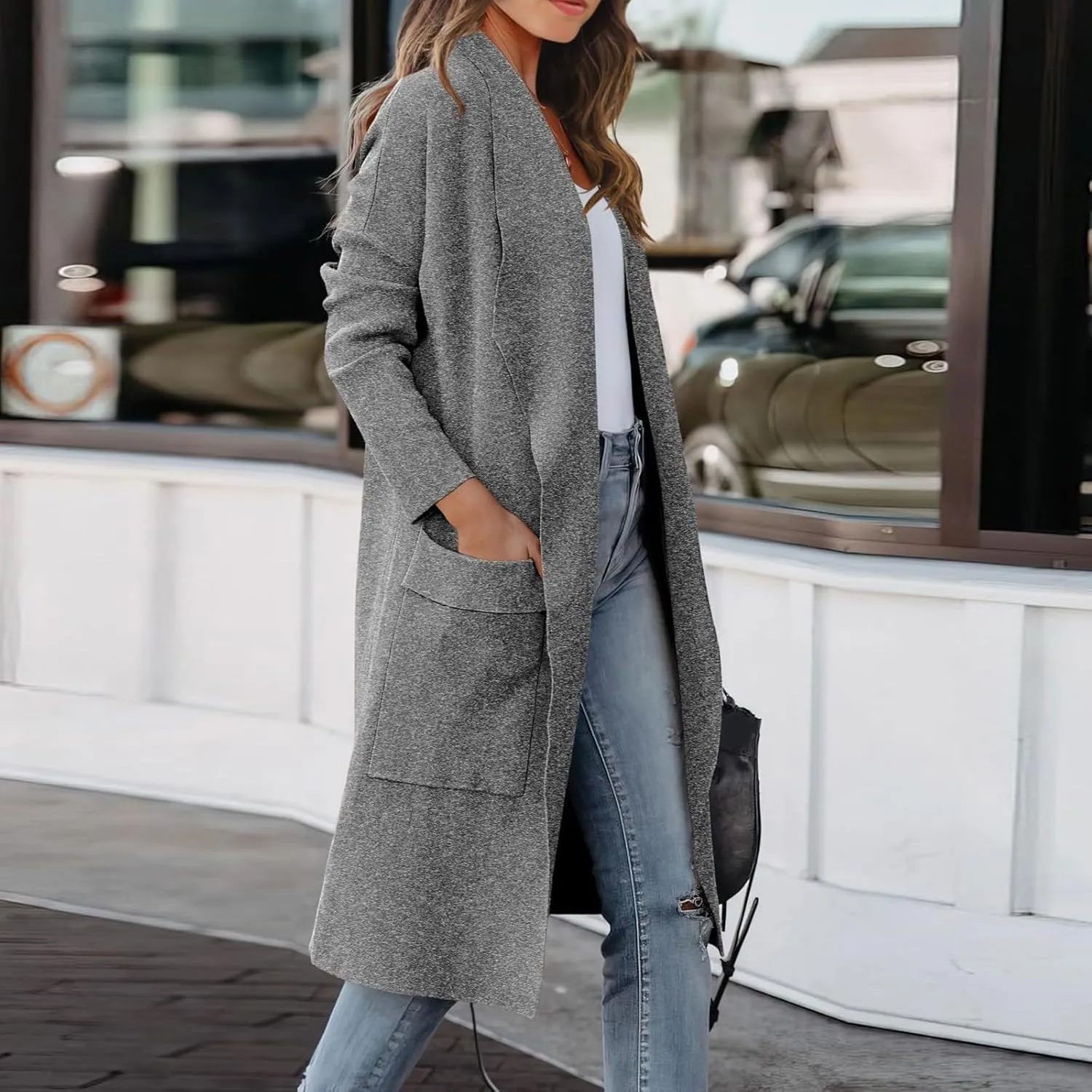 Women's Coats Basic Long Jacket Coat Coat Trench Long Jacket Ladies Slim Long Belt Elegant Winter Coats for Women