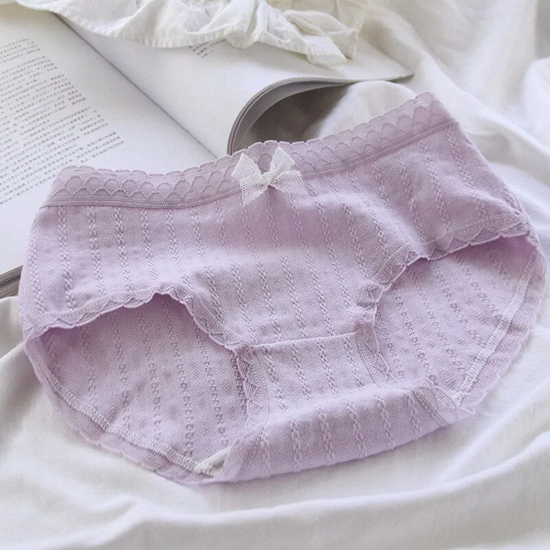 Women's Cotton Panties Flowers | Cute Purple Ruffles Panties - Cute