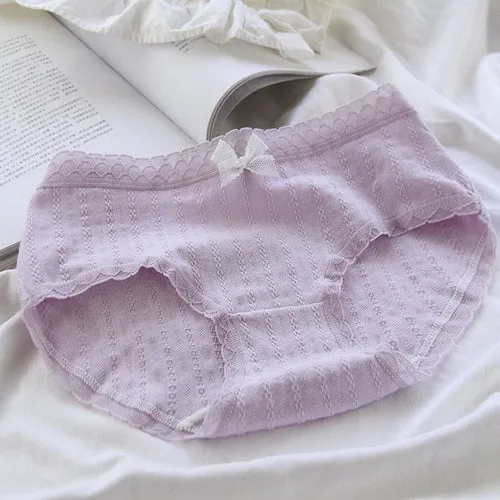 Women's Cotton Panties Flowers | Cute Purple Ruffles Panties - Cute