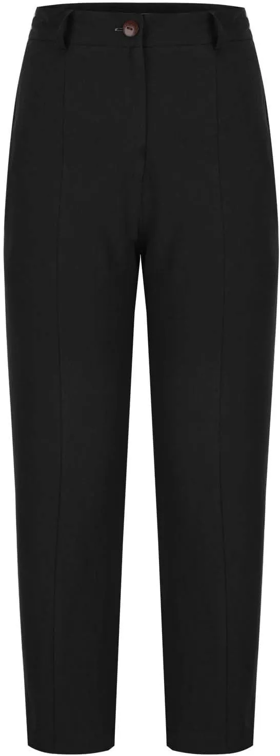 Women's Dress Capris Elegant Straight Leg Business Trousers High Waist Dressy Work Pants Summer Slacks